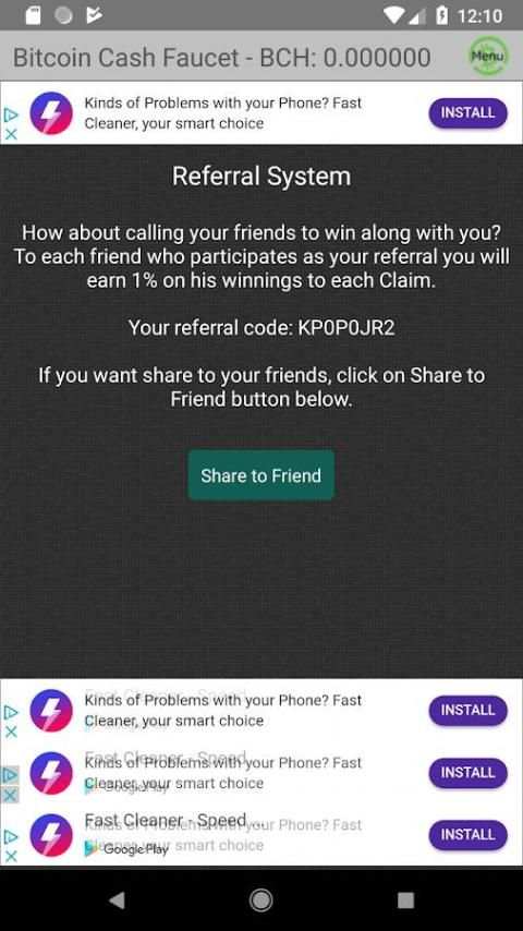 Bitcoin Cash Faucet screenshot 1