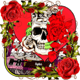 Red rose skull Keyboard theme icon