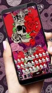 Red rose skull Keyboard theme screenshot 3