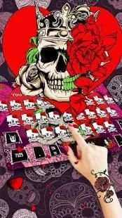 Red rose skull Keyboard theme screenshot 2