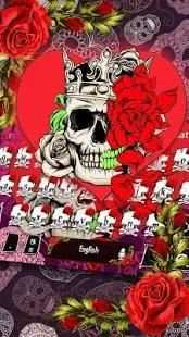 Red rose skull Keyboard theme screenshot 1