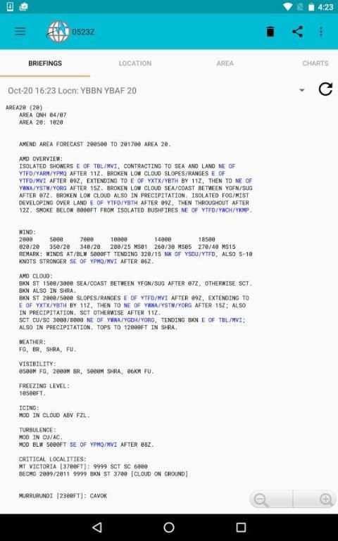 TrackDirect - NAIPS Briefing and Flight Planning screenshot 2