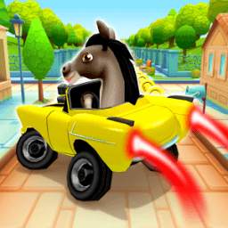 Pony Craft Unicorn Car Racing - Boy Girl Driving