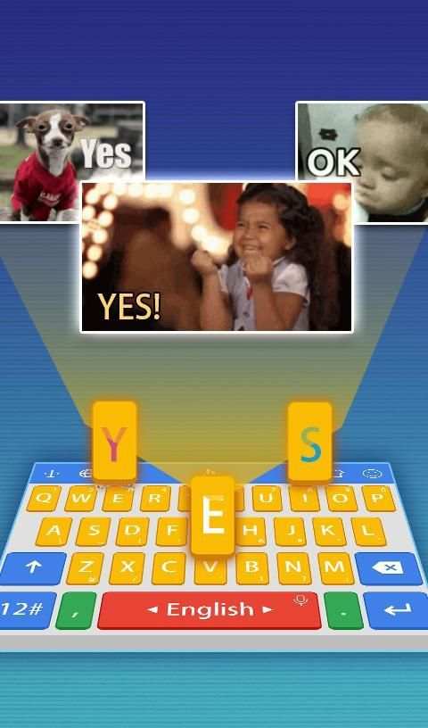 Anime Yellow Keyboard Theme For Googlle Cartoon screenshot 2