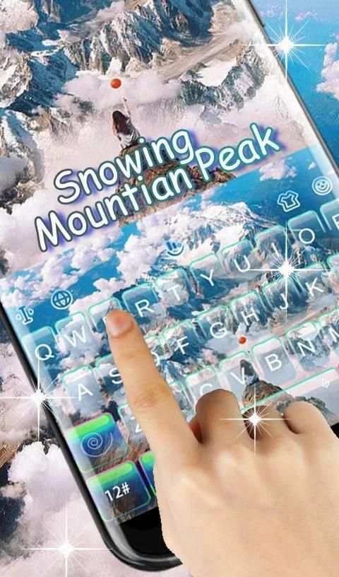 Snowing Mountain Peak Keyboard Theme screenshot 5
