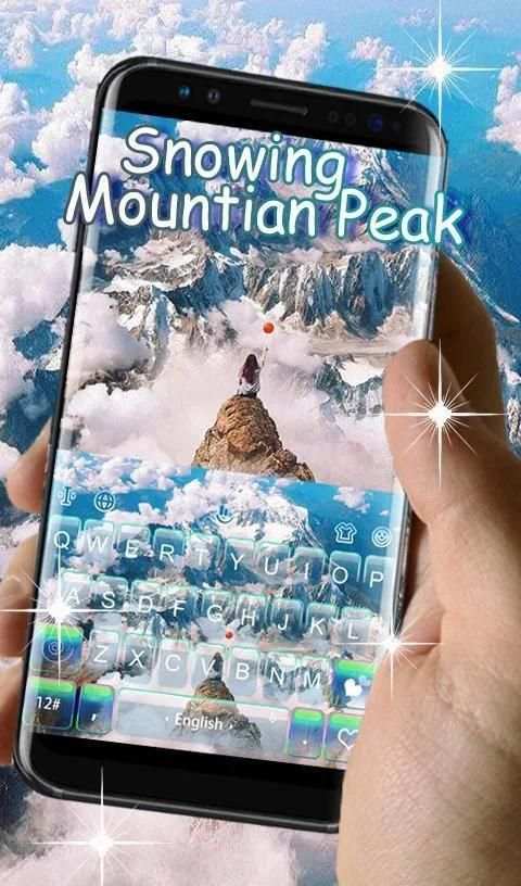 Snowing Mountain Peak Keyboard Theme screenshot 4