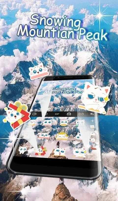 Snowing Mountain Peak Keyboard Theme screenshot 2