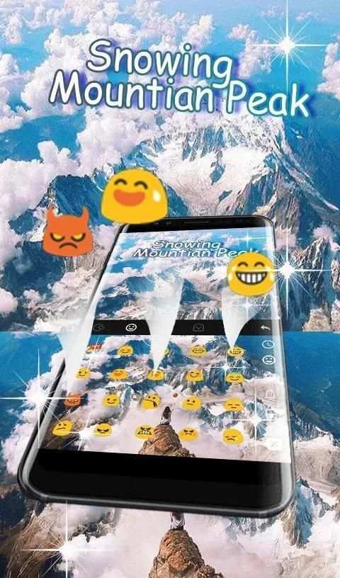 Snowing Mountain Peak Keyboard Theme screenshot 3