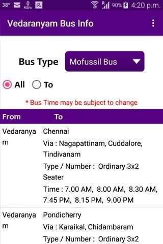 Vedaranyam Bus Info screenshot 8