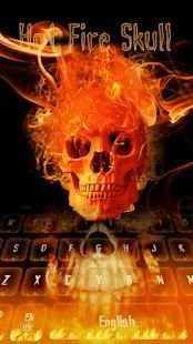 Hot Fire Skull Keyboard Theme screenshot 1