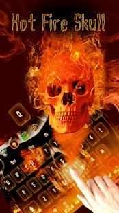 Hot Fire Skull Keyboard Theme screenshot 2