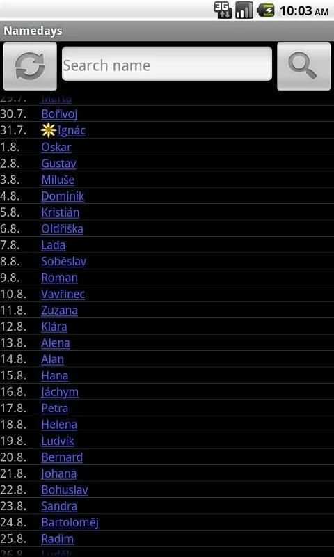 Namedays screenshot 4