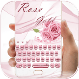 ikon Pink mawar emas keyboard tema
