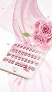 Pink mawar emas keyboard tema screenshot 1