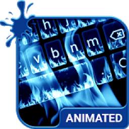 Neon Flames Animated Keyboard