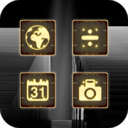 ikon Yellow Glowing Shiny Metal Icon Pack