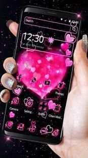Tema Pink Neon Bright Heart screenshot 4