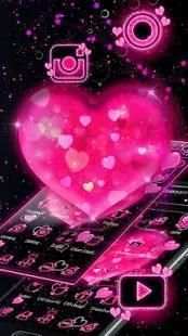 Tema Pink Neon Bright Heart screenshot 2
