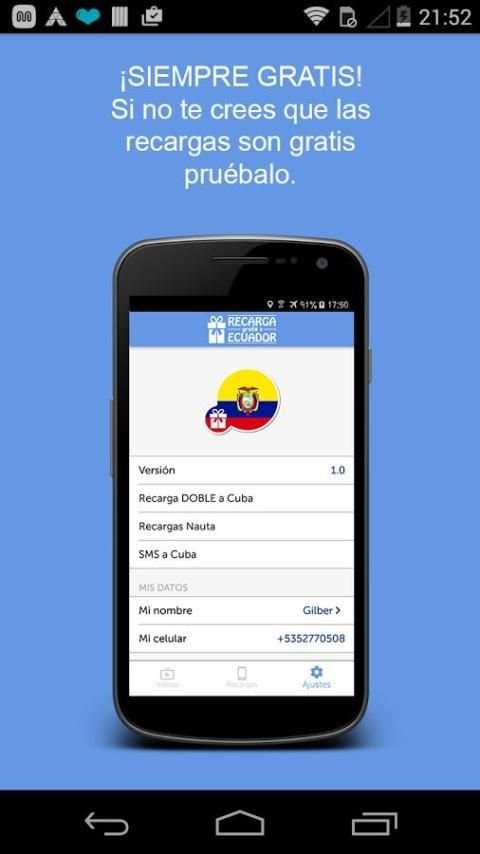 Recargas GRATIS a Ecuador screenshot 2
