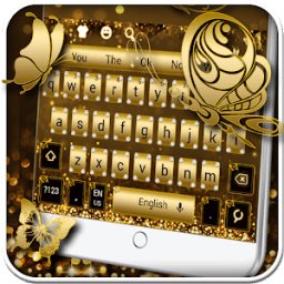 Glitter Diamond Gold Keyboard icon