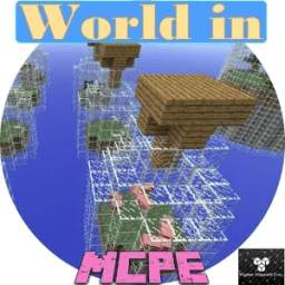 World map of bottles for Minecraft PE