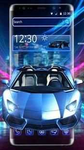 Tema Mobil Neon Biru screenshot 4