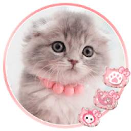 Cute Kitty Cat Launcher Theme Live HD Wallpapers