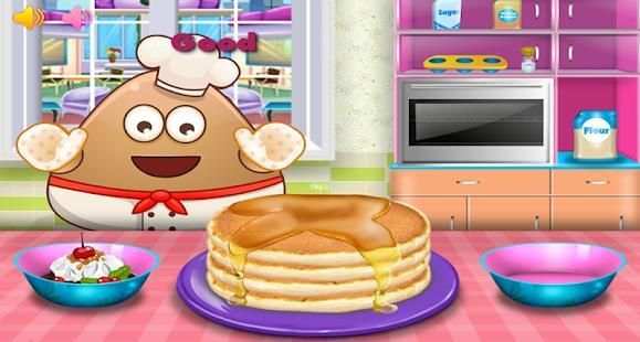 Pou Cooking Hot Pancakes - Cool Games screenshot 2