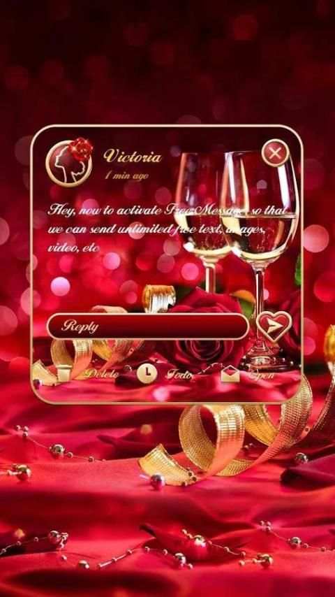 GO SMS FOR LOVE THEME screenshot 2