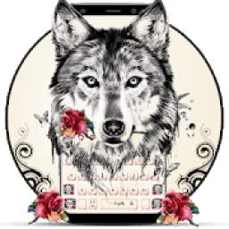 Tattoo Rose Romantic Wolf Keyboard 10001002
