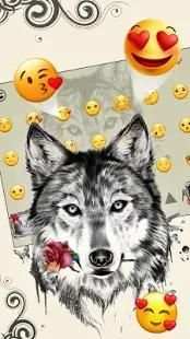 Tattoo Rose Romantic Wolf Keyboard screenshot 1