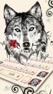 Tattoo Rose Romantic Wolf Keyboard स्क्रीनशॉट 2