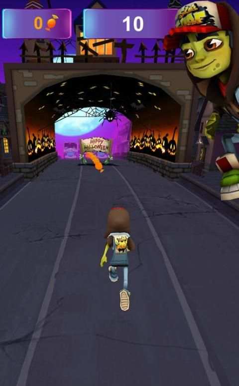 Zombie Subway Halloween Runners screenshot 1