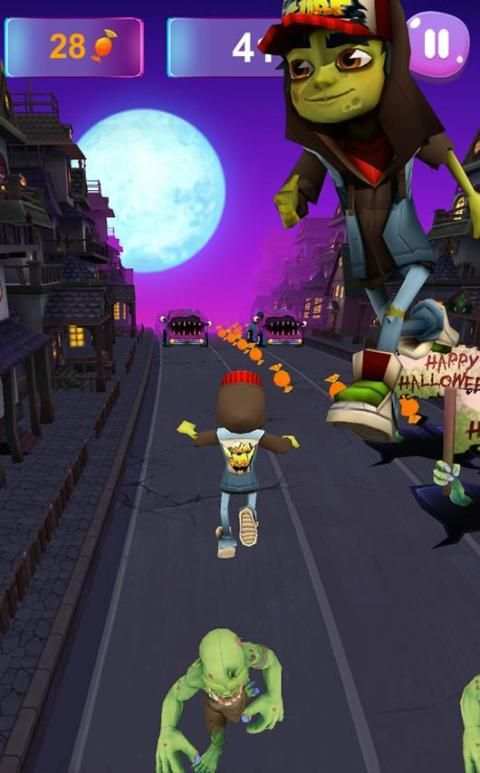Zombie Subway Halloween Runners screenshot 4