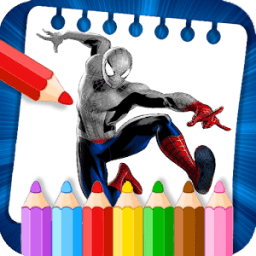 Learn to color Spider hero man icon