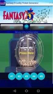 Fantasy 5 Lucky Ticket Generator screenshot 4
