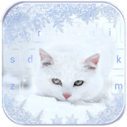 White Snow Cat Keyboard Theme icon