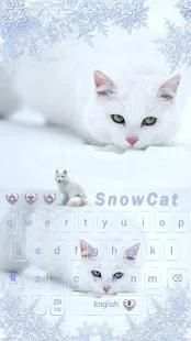 White Snow Cat Keyboard Theme screenshot 3