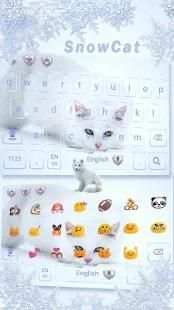 White Snow Cat Keyboard Theme screenshot 1
