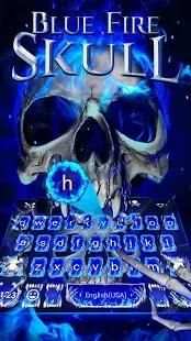 Blue Fire Skull Emoji Keyboard Theme for Instagram screenshot 5