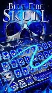 Blue Fire Skull Emoji Keyboard Theme for Instagram screenshot 2