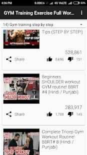 GYM Training Exercise Full Workout Video Tutorials screenshot 2