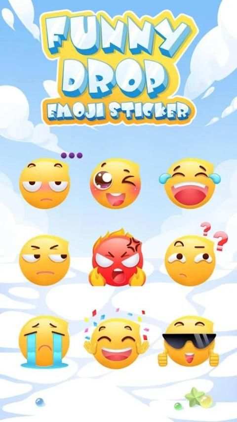 Funny Drop Emoji Sticker स्क्रीनशॉट 2
