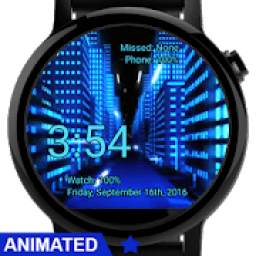 Watch Face Neon City Wallpaper