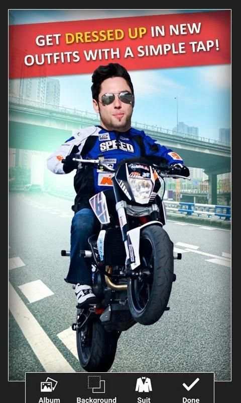 Men Racing Bike Rider Photo Suit : Man Moto Bike स्क्रीनशॉट 1