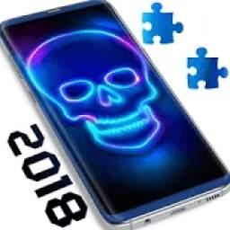 Neon Color Skull Puzzle Game
