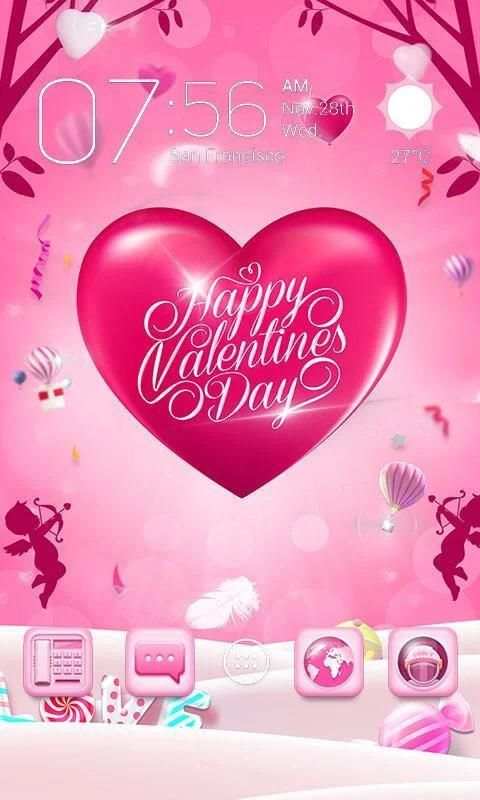 Pink Love 3D Go Launcher Theme screenshot 4