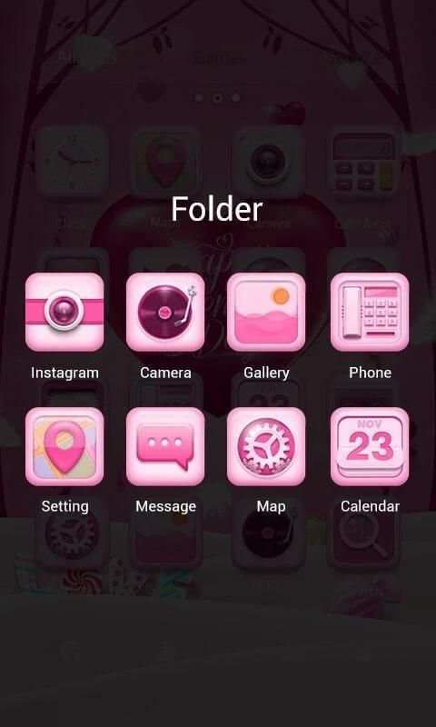 Pink Love 3D Go Launcher Theme screenshot 2