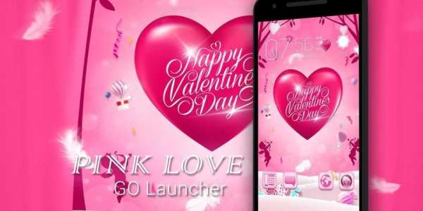 Pink Love 3D Go Launcher Theme screenshot 1