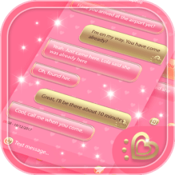 Pink Love SMS Theme - Heart Bubble Theme For Girl icon